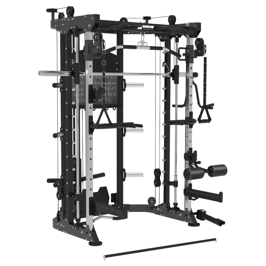 Binom Steel Force B9 Multigym, carga de disco de polia dupla, Power Rack, Multipower e acessórios
